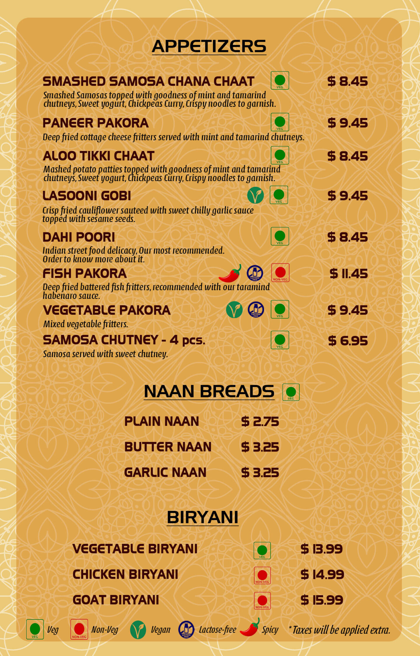 Our Menu The Curry Corner